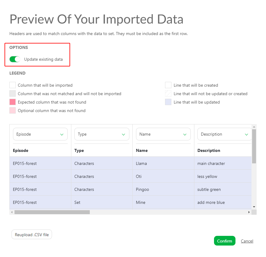 Import data copy paste data