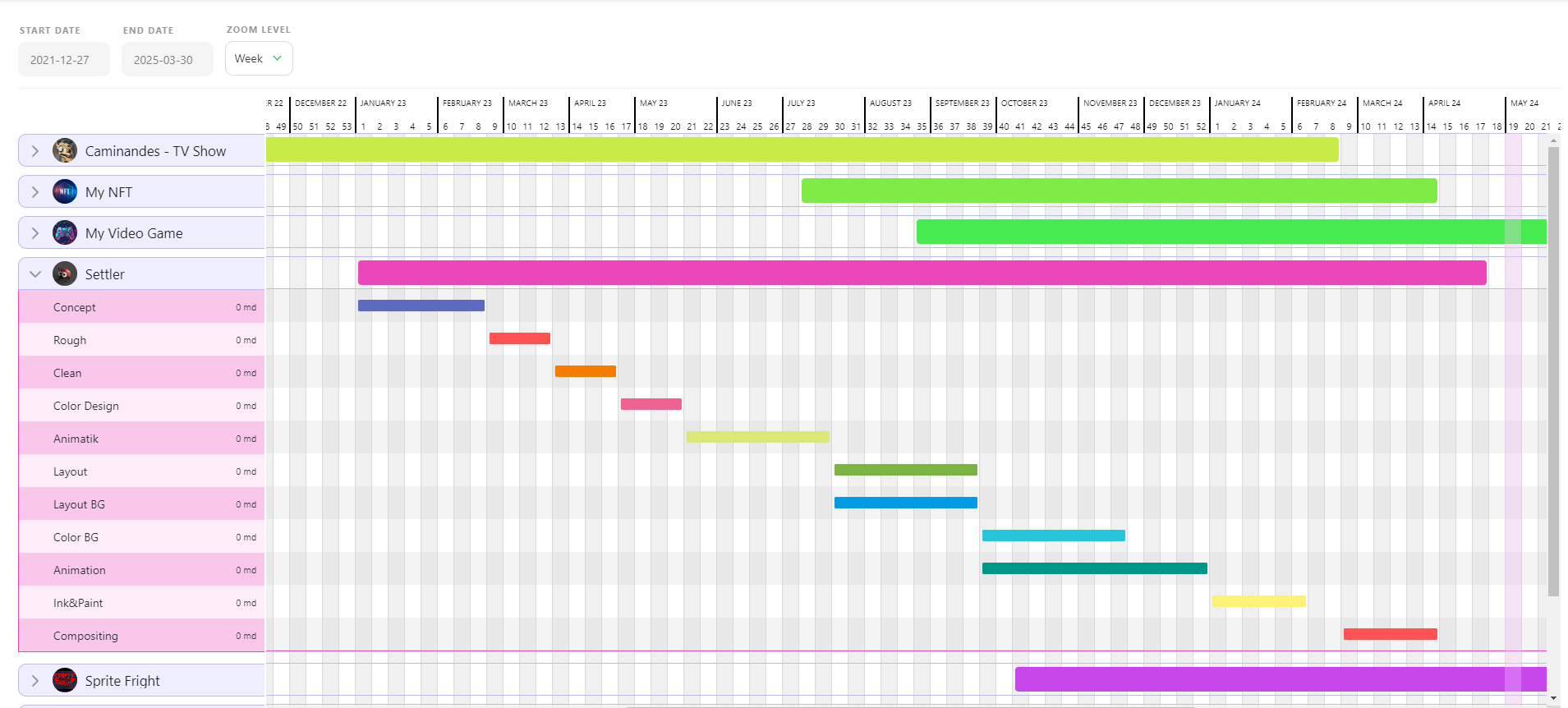 Main Menu Schedule